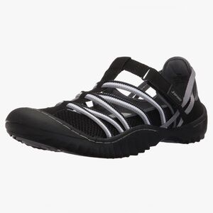 NEW! JSport by Jambu Women's Jetty Encore Flat Size 10 in Black/White/Gray